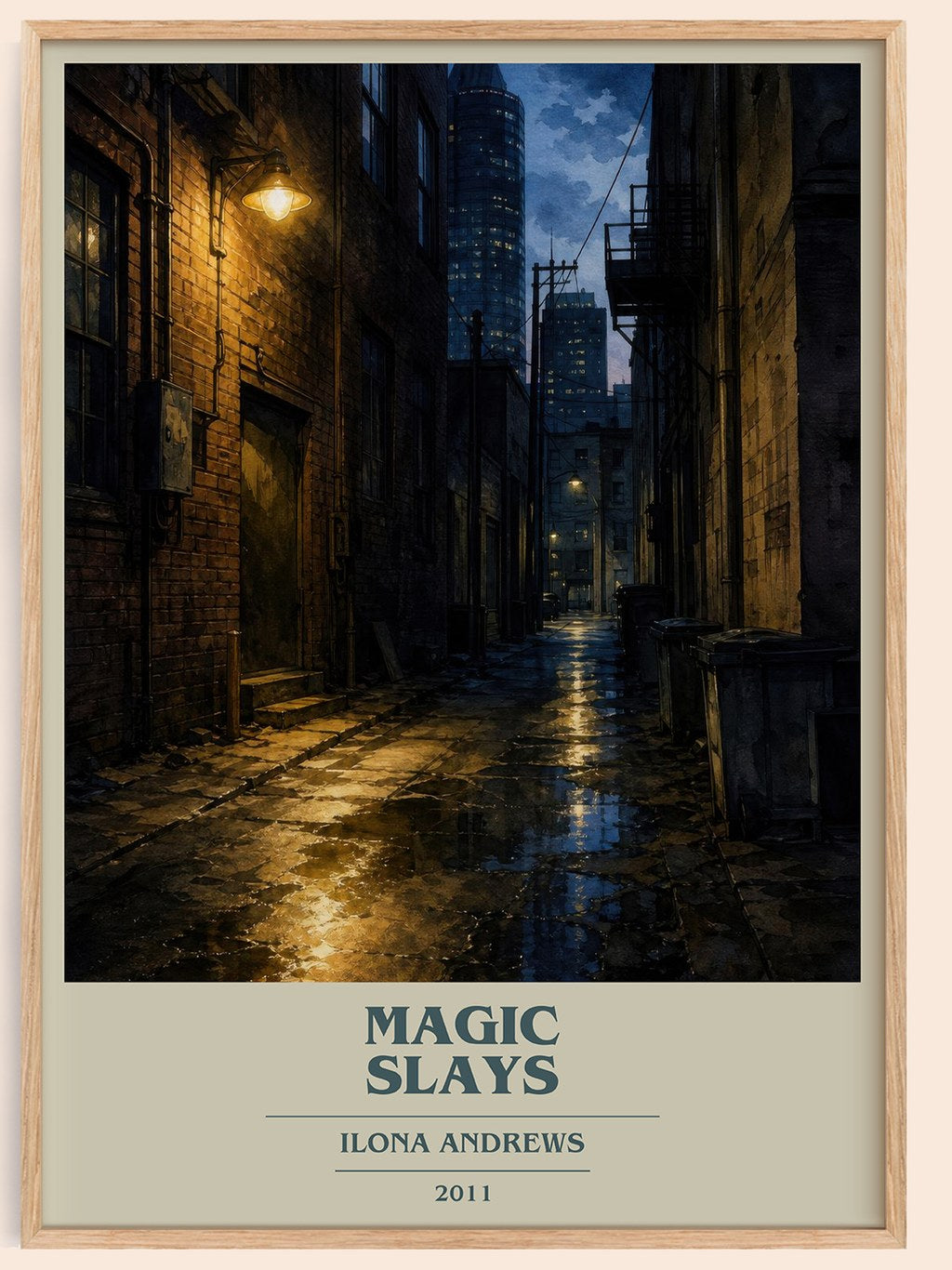 Magic Slays book cover book poster by Ilona Andrews – framed literary art print
