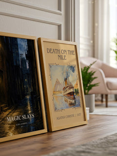 Magic Slays watercolour print framed by window – literary home decor