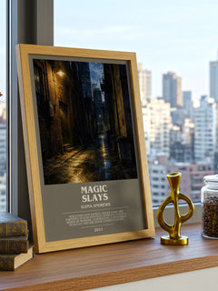 Magic Slays bookish print framed by window – literary home decor