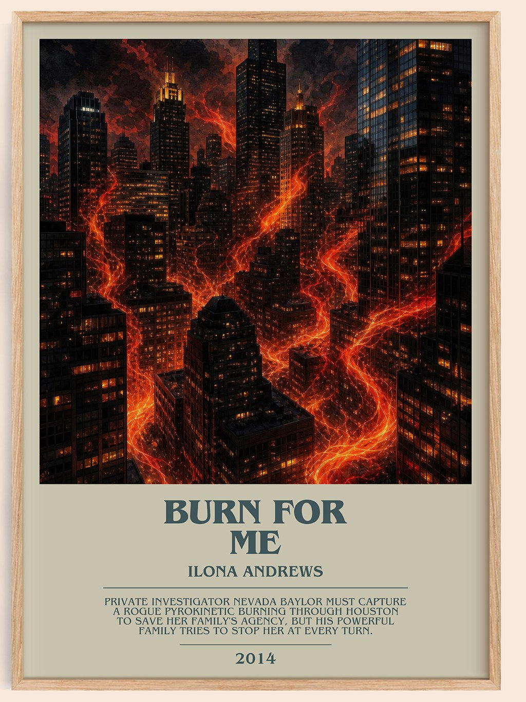 Burn for Me bookish book poster by Ilona Andrews – framed literary art print