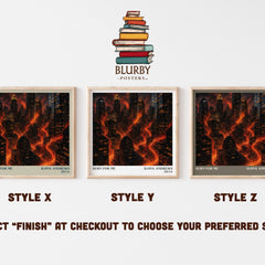 Burn for Me literary print in frame leaning in hallway – fantasy wall art