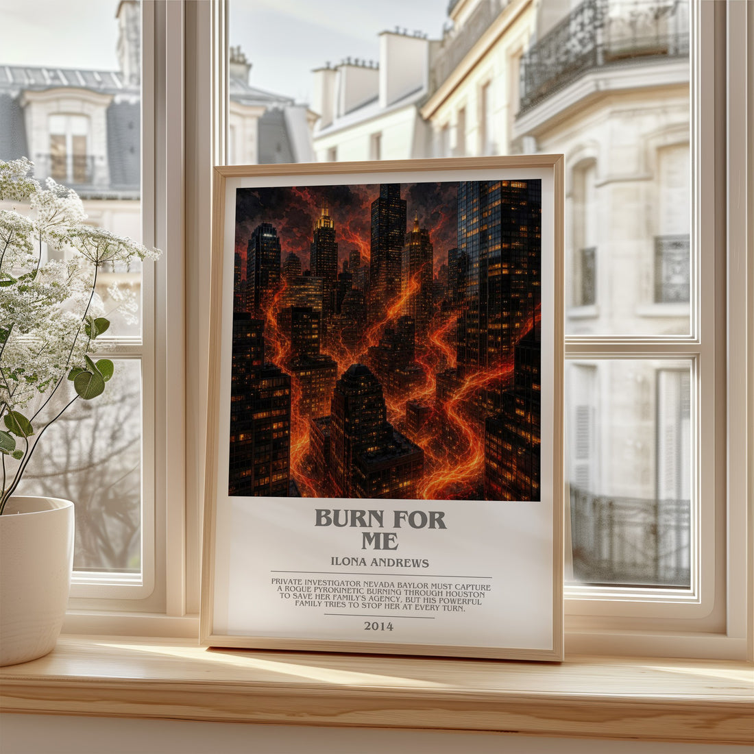 Burn for Me bookish poster colour and style options – Ilona Andrews book art
