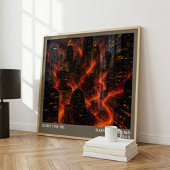 Burn for Me literary print framed by window – literary home decor