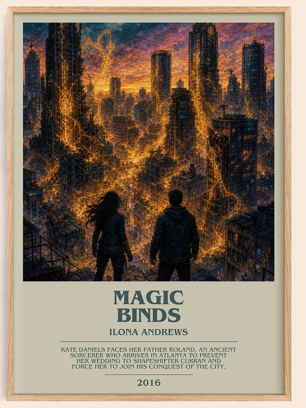 Magic Binds bookish book poster by Ilona Andrews – framed literary art print