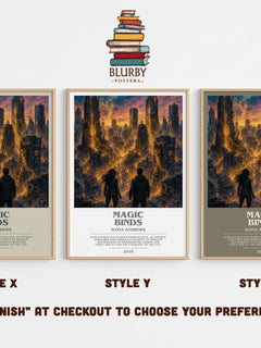 Magic Binds bookish print in frame leaning in hallway – fantasy wall art