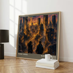 Magic Binds literary print framed by window – literary home decor