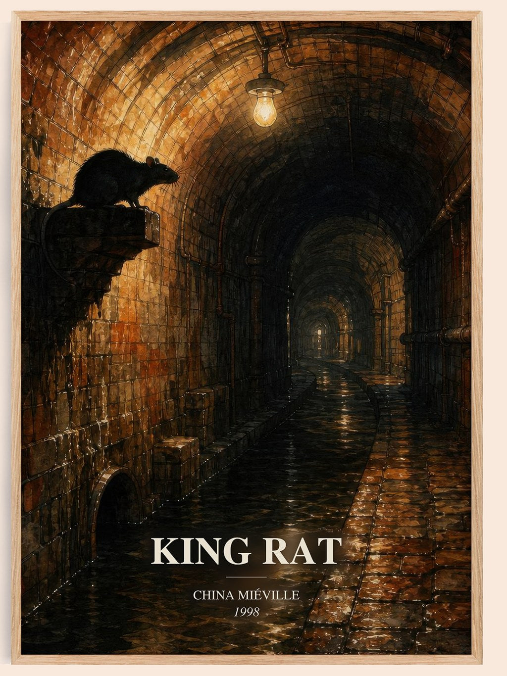 King Rat watercolour book poster by China Miéville – framed literary art print