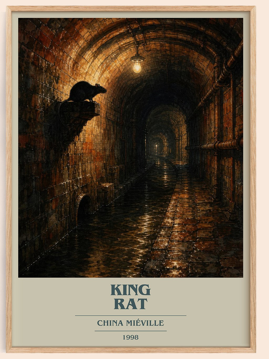 King Rat book cover book poster by China Miéville – framed literary art print