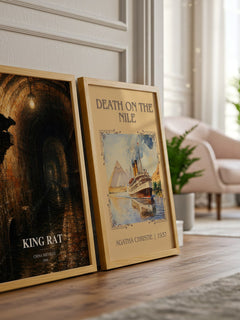 King Rat watercolour print framed by window – literary home decor