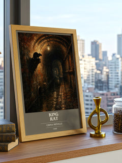 King Rat book cover print framed by window – literary home decor