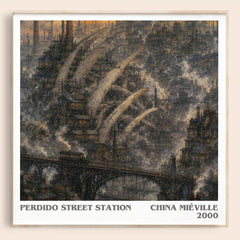Perdido Street Station Literary Art Print by China Miéville – square framed poster