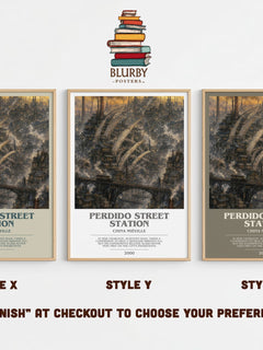 Perdido Street Station bookish print in frame leaning in hallway – fantasy wall art