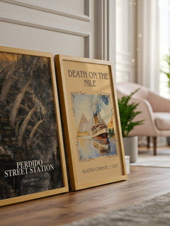 Perdido Street Station watercolour print framed by window – literary home decor