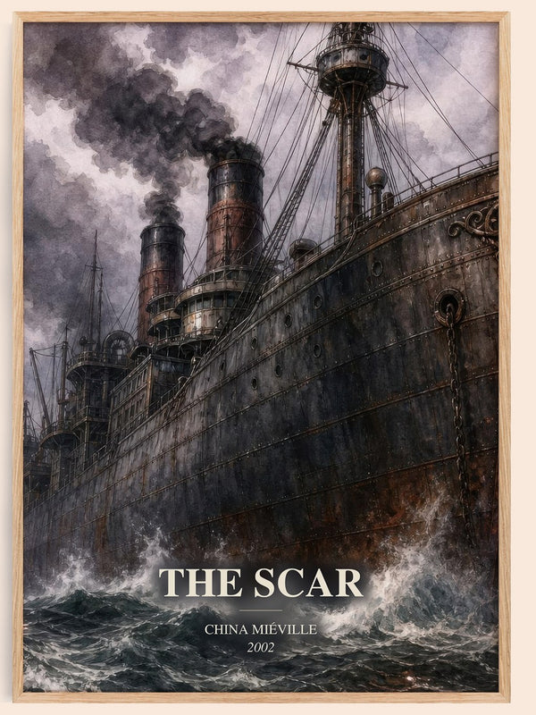 The Scar watercolour book poster by China Miéville – framed literary art print