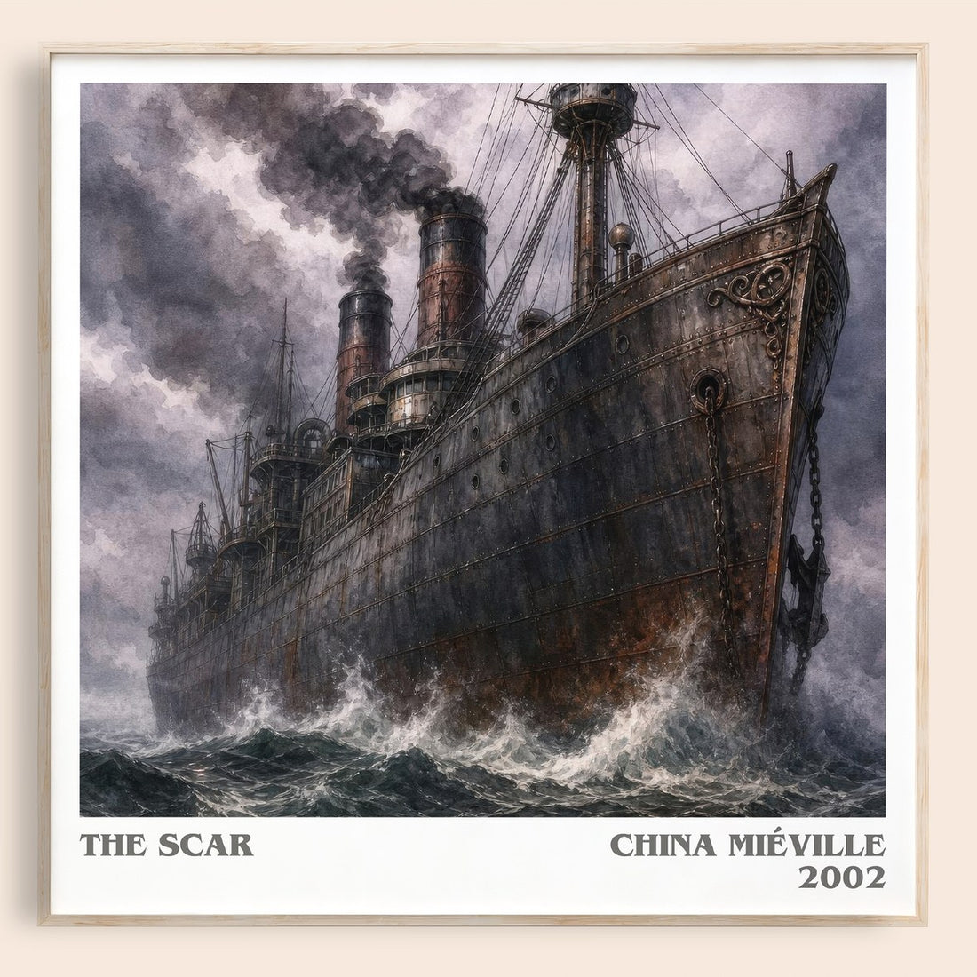 The Scar literary book poster by China Miéville – framed literary art print