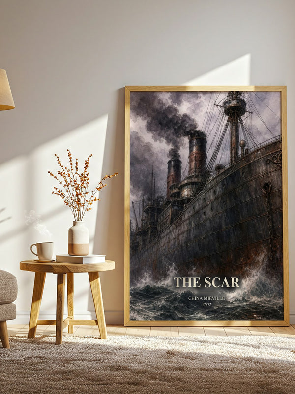 The Scar watercolour print in frame leaning in hallway – fantasy wall art