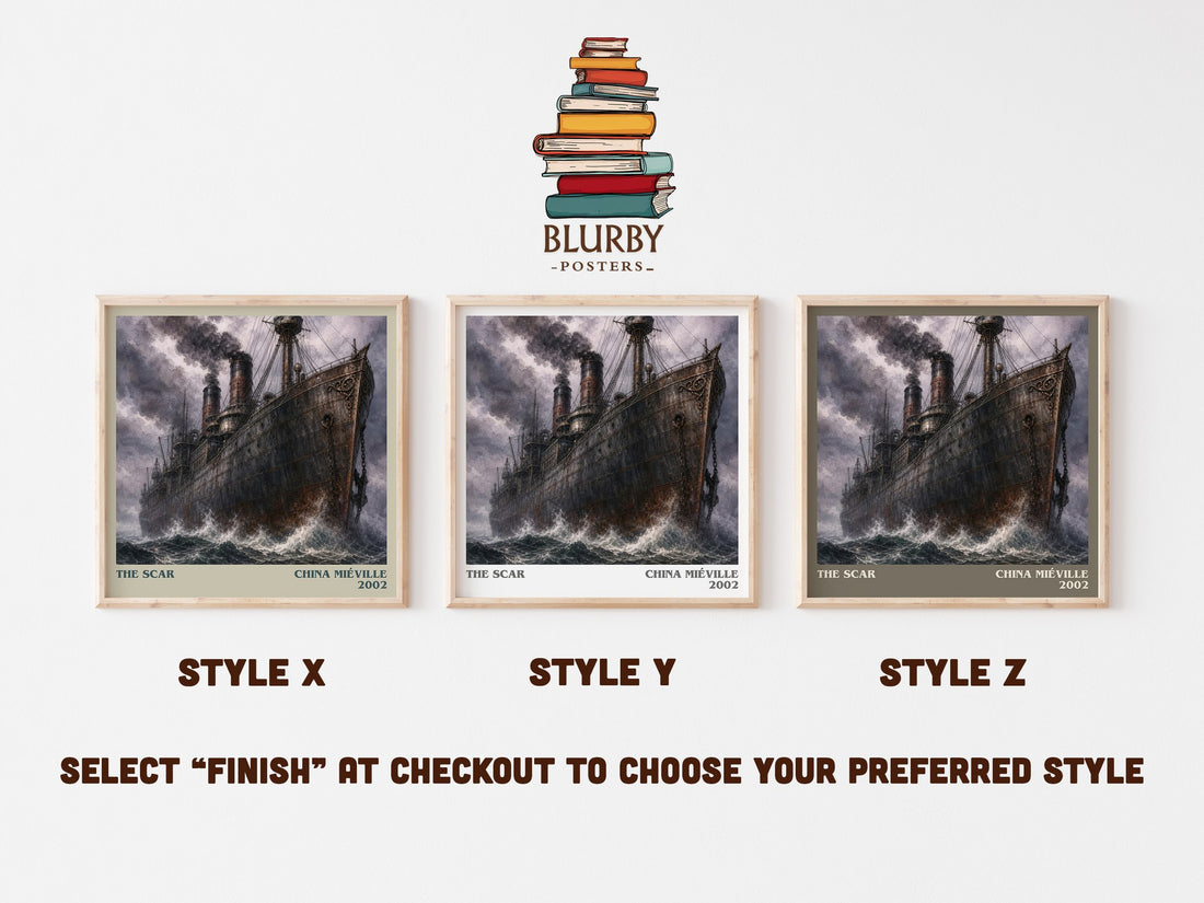 The Scar literary print in frame leaning in hallway – fantasy wall art (mockup)