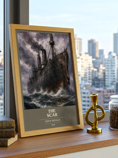 The Scar book cover print framed by window – literary home decor