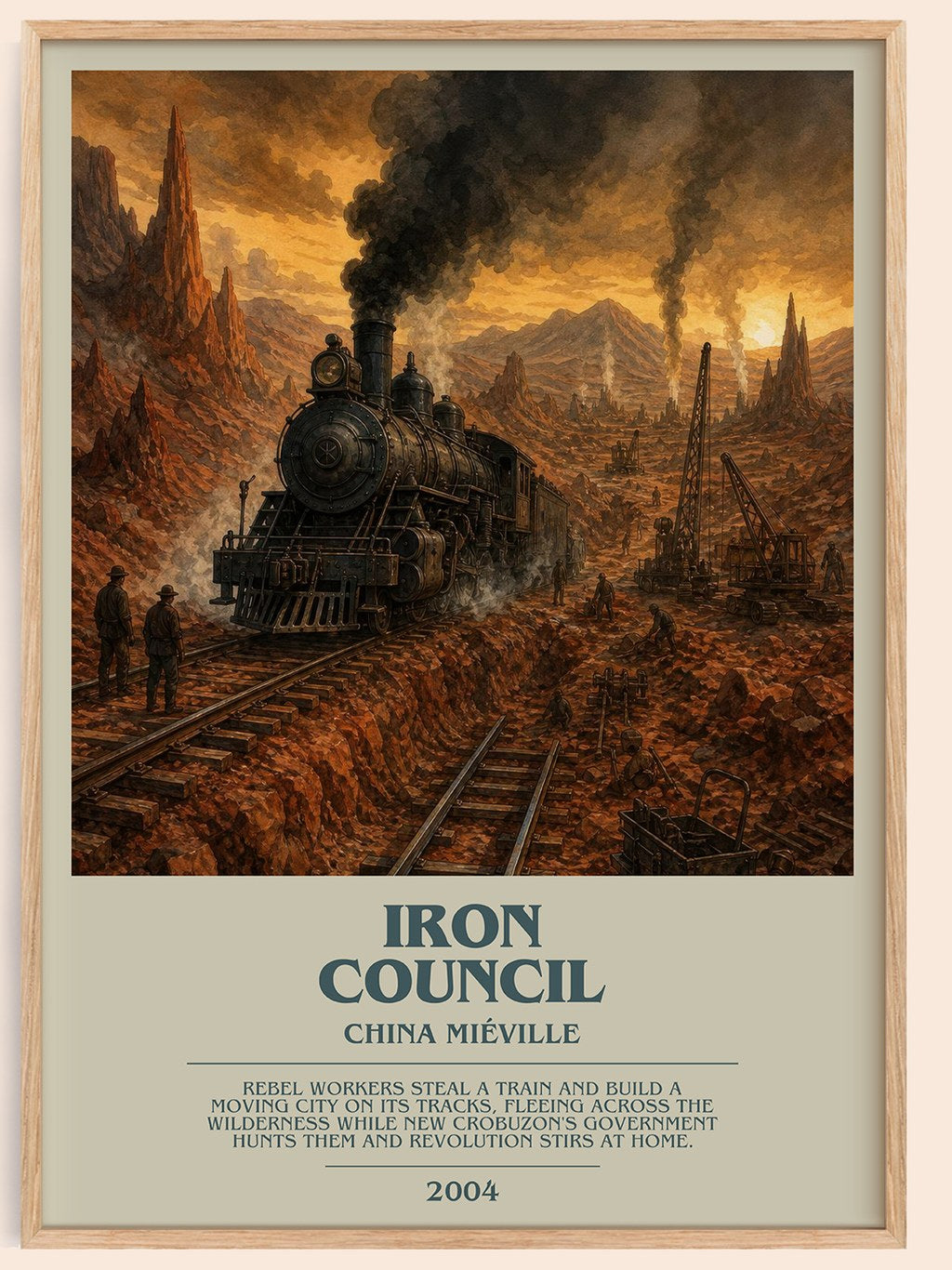 Iron Council bookish book poster by China Miéville – framed literary art print