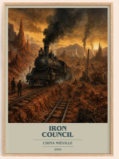 Iron Council book cover book poster by China Miéville – framed literary art print