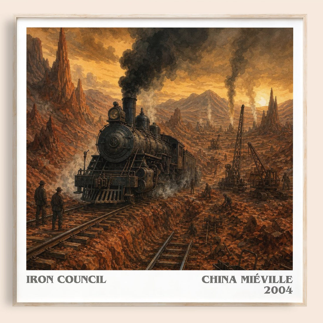 Iron Council literary book poster by China Miéville – framed literary art print