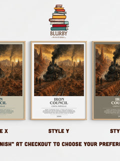 Iron Council bookish print in frame leaning in hallway – fantasy wall art