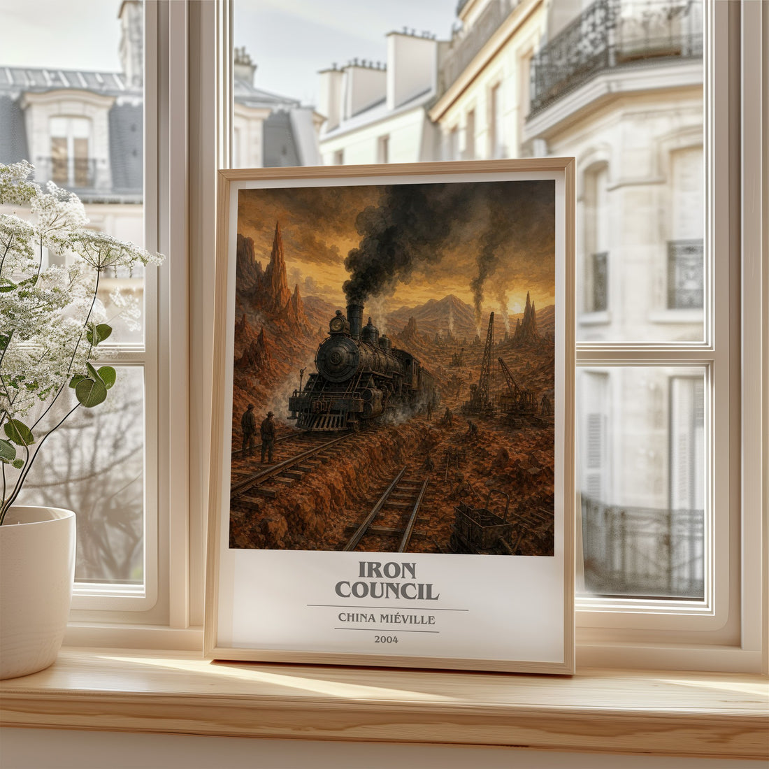 Iron Council book cover poster colour and style options – China Miéville book art
