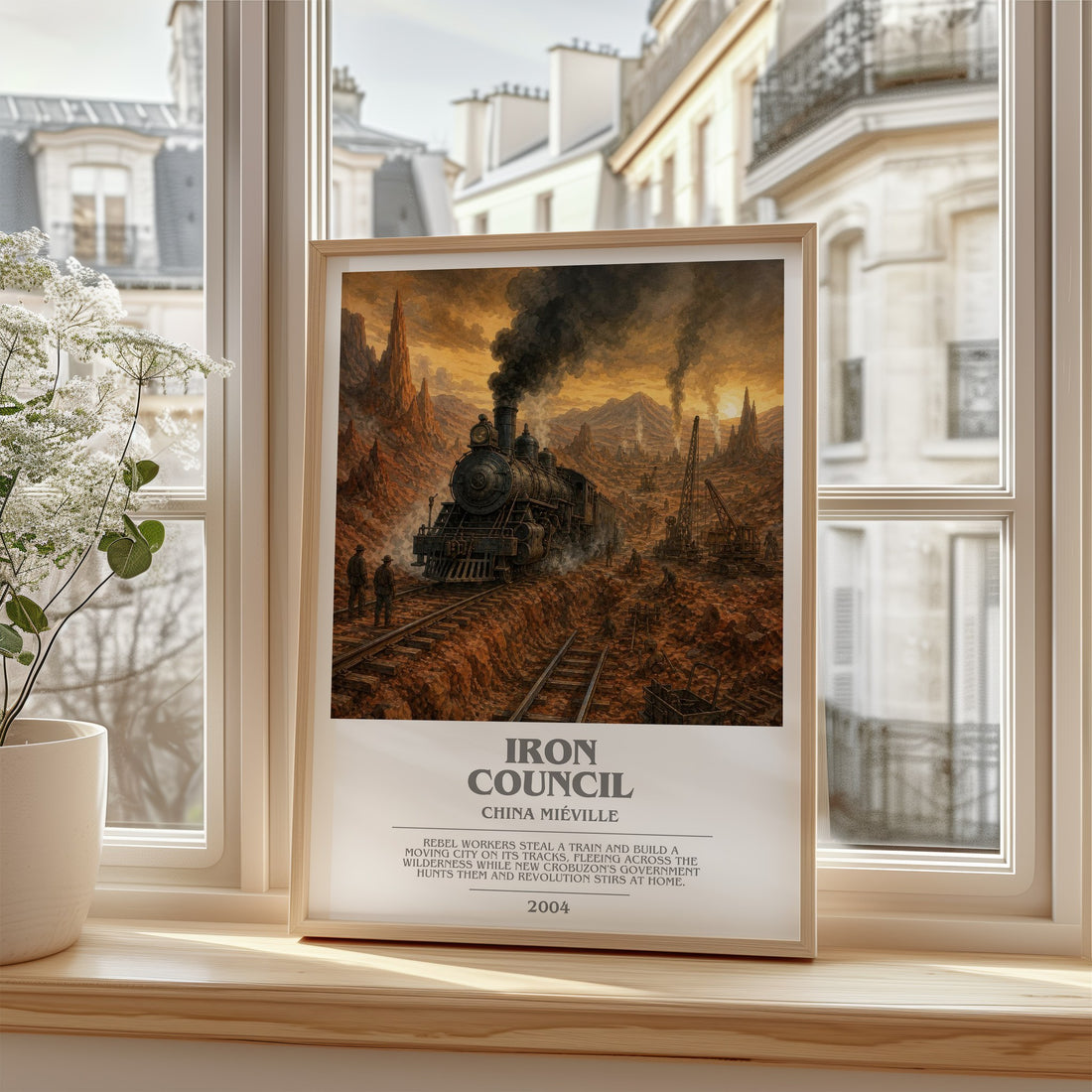 Iron Council bookish poster colour and style options – China Miéville book art
