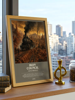 Iron Council bookish print framed by window – literary home decor