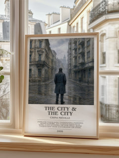The City & the City Bookish Wall Art by China Miéville – framed print by a bright window
