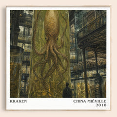 Kraken literary book poster by China Miéville – framed literary art print