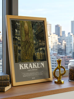 Kraken bookish print framed by window – literary home decor
