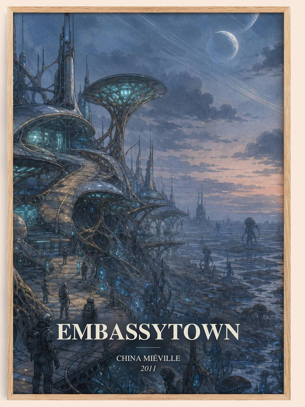 Embassytown watercolour book poster by China Miéville – framed literary art print