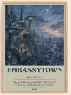 Embassytown bookish book poster by China Miéville – framed literary art print