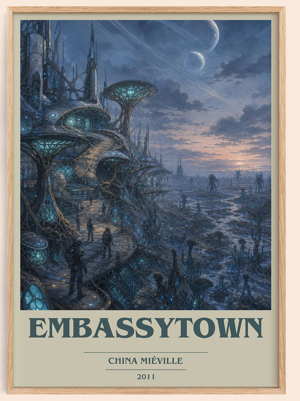 Embassytown book cover book poster by China Miéville – framed literary art print