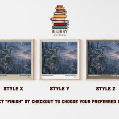 Embassytown literary print in frame leaning in hallway – sci fi wall art
