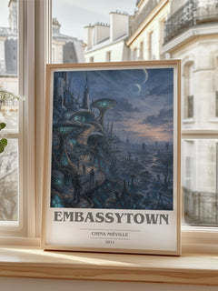 Embassytown book cover poster colour and style options – China Miéville book art