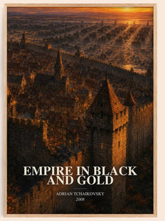 Empire in Black and Gold watercolour book poster by Adrian Tchaikovsky – framed literary art print