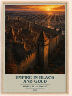 Empire in Black and Gold book cover book poster by Adrian Tchaikovsky – framed literary art print