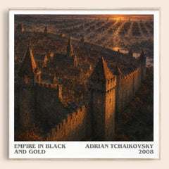 Empire in Black and Gold literary book poster by Adrian Tchaikovsky – framed literary art print