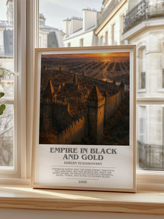 Empire in Black and Gold bookish poster colour and style options – Adrian Tchaikovsky book art