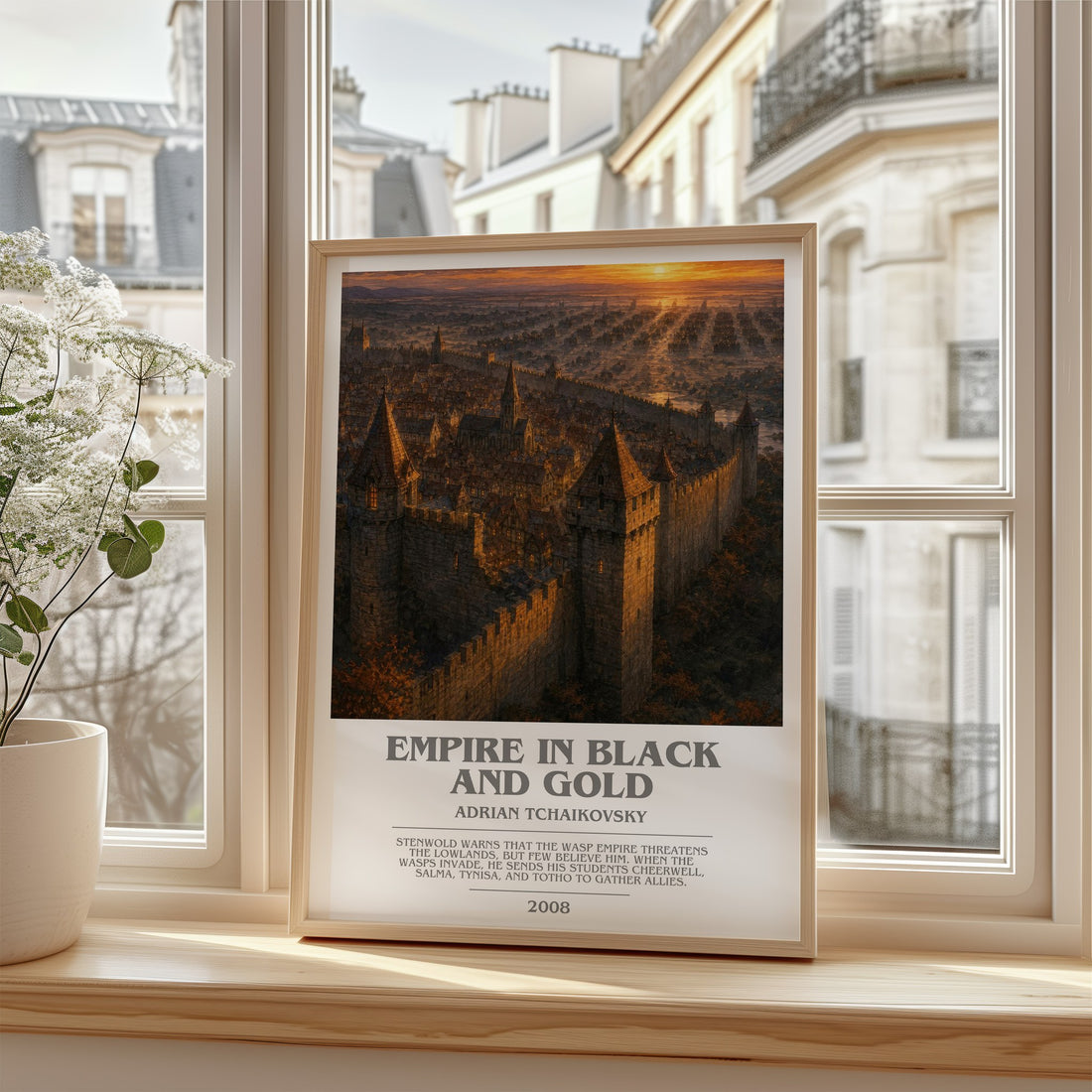 Empire in Black and Gold bookish poster colour and style options – Adrian Tchaikovsky book art