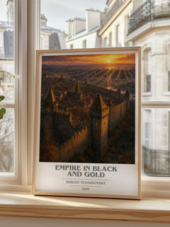Empire in Black and Gold book cover poster colour and style options – Adrian Tchaikovsky book art