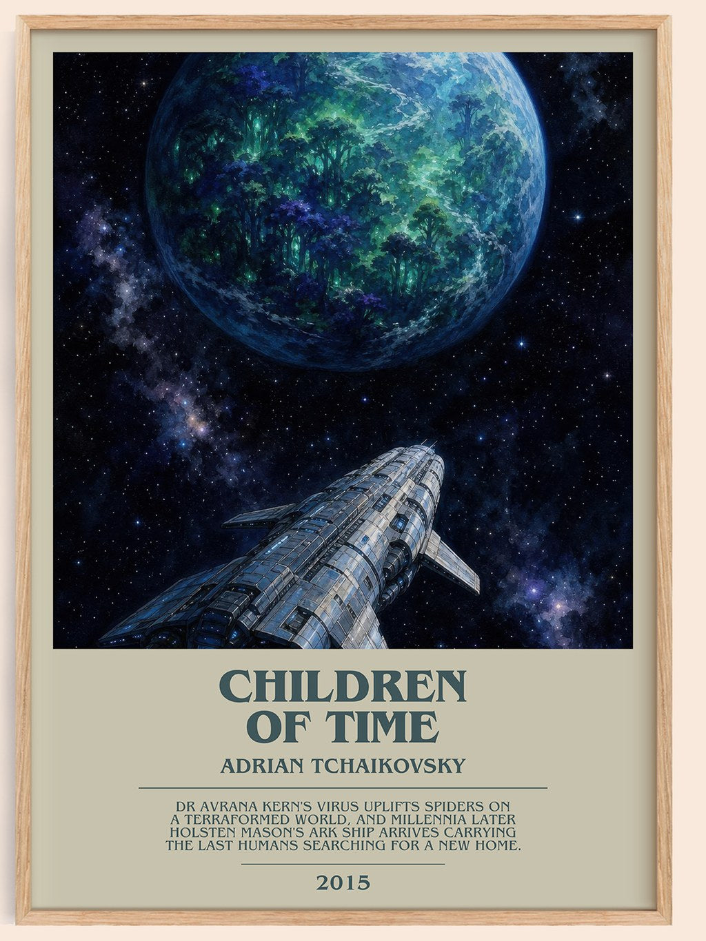 Children of Time bookish book poster by Adrian Tchaikovsky – framed literary art print