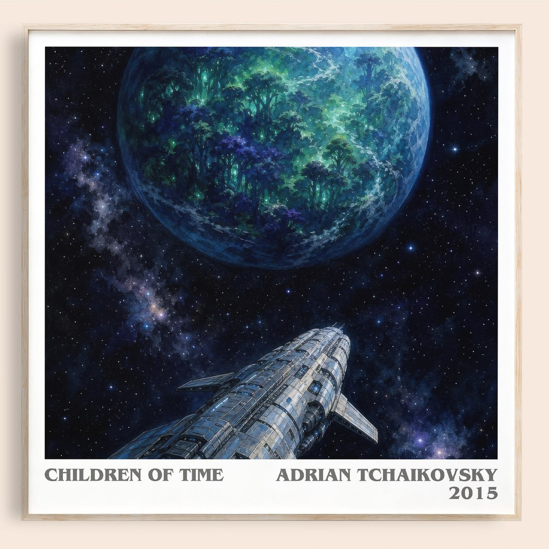 Children of Time literary book poster by Adrian Tchaikovsky – framed literary art print