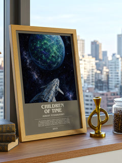 Children of Time bookish print framed by window – literary home decor