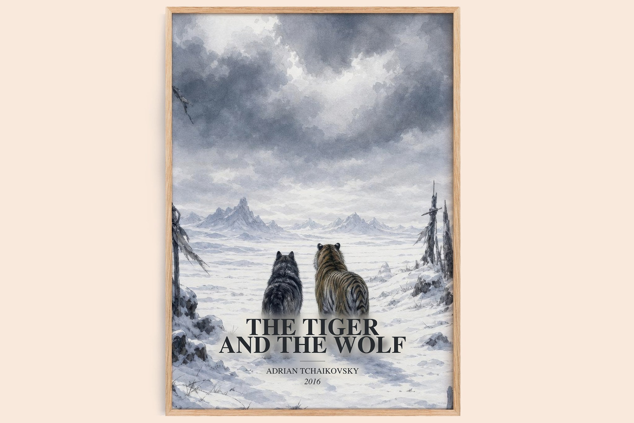 Tiger and the Wolf Book Watercolour Illustration by Adrian Tchaikovsky