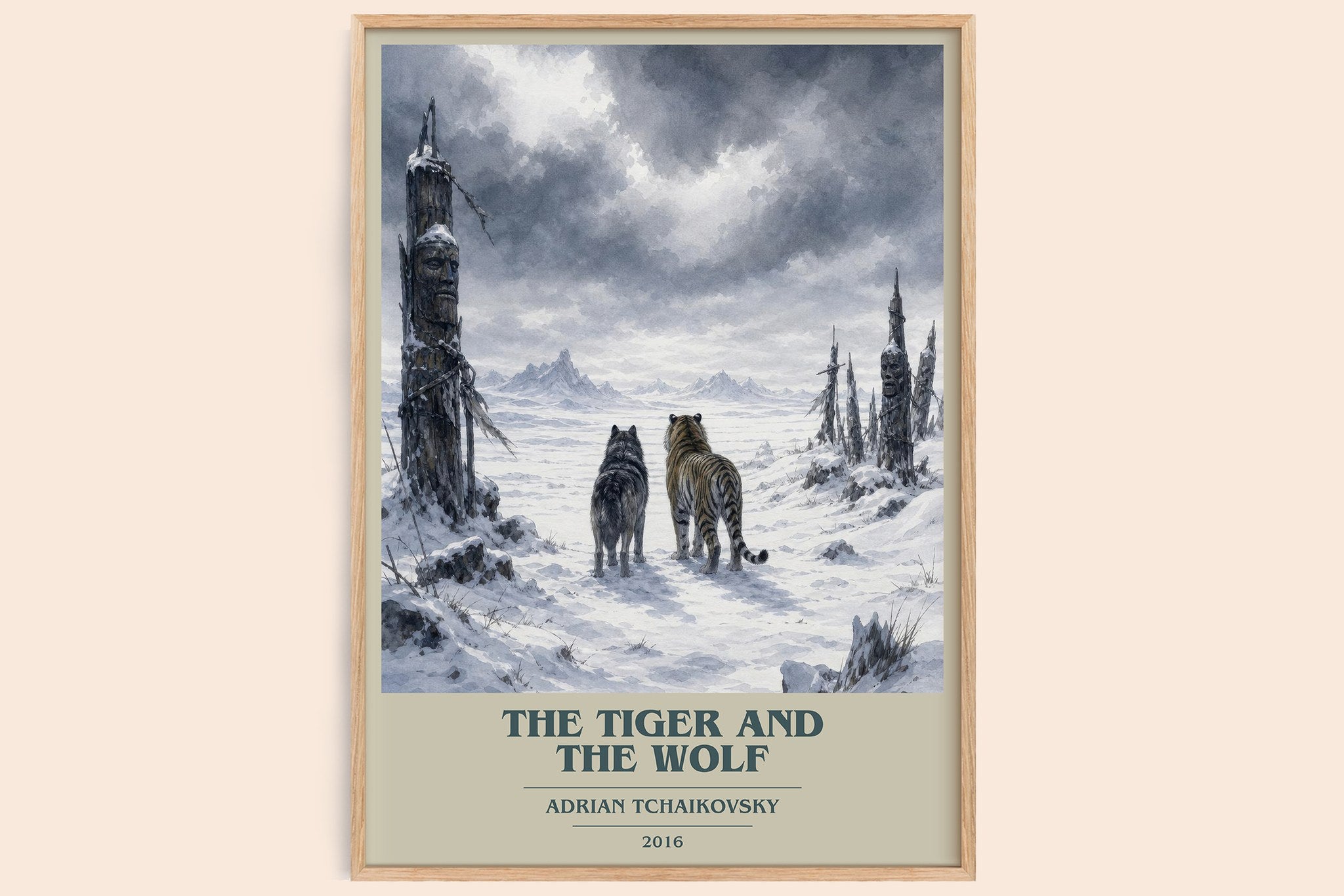The Tiger and the Wolf Book Cover Poster by Adrian Tchaikovsky
