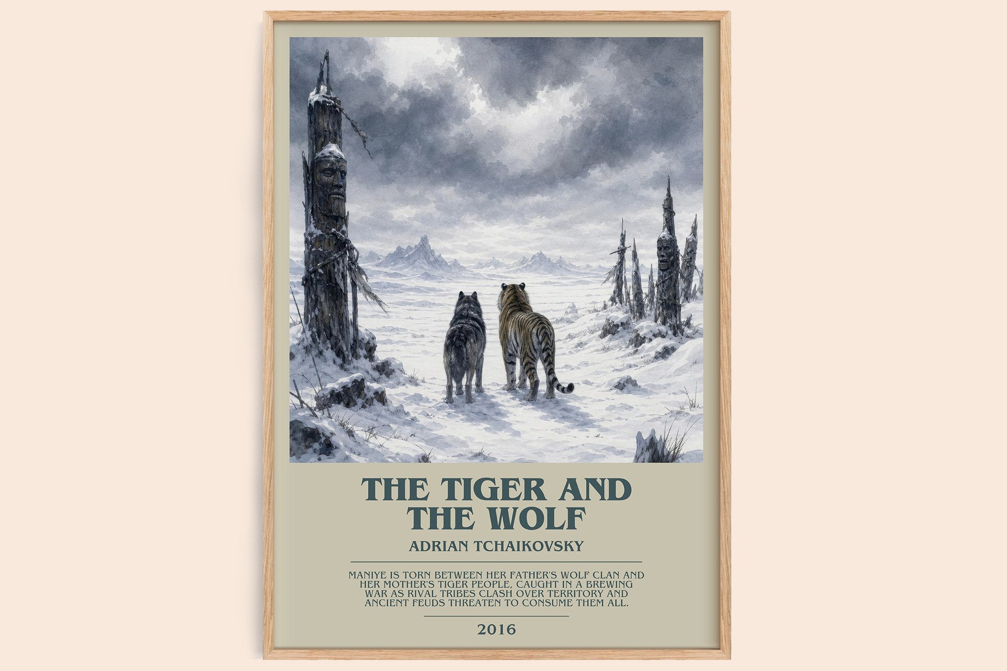The Tiger and the Wolf Bookish Wall Art by Adrian Tchaikovsky