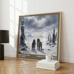 The Tiger and the Wolf literary print framed by window – literary home decor